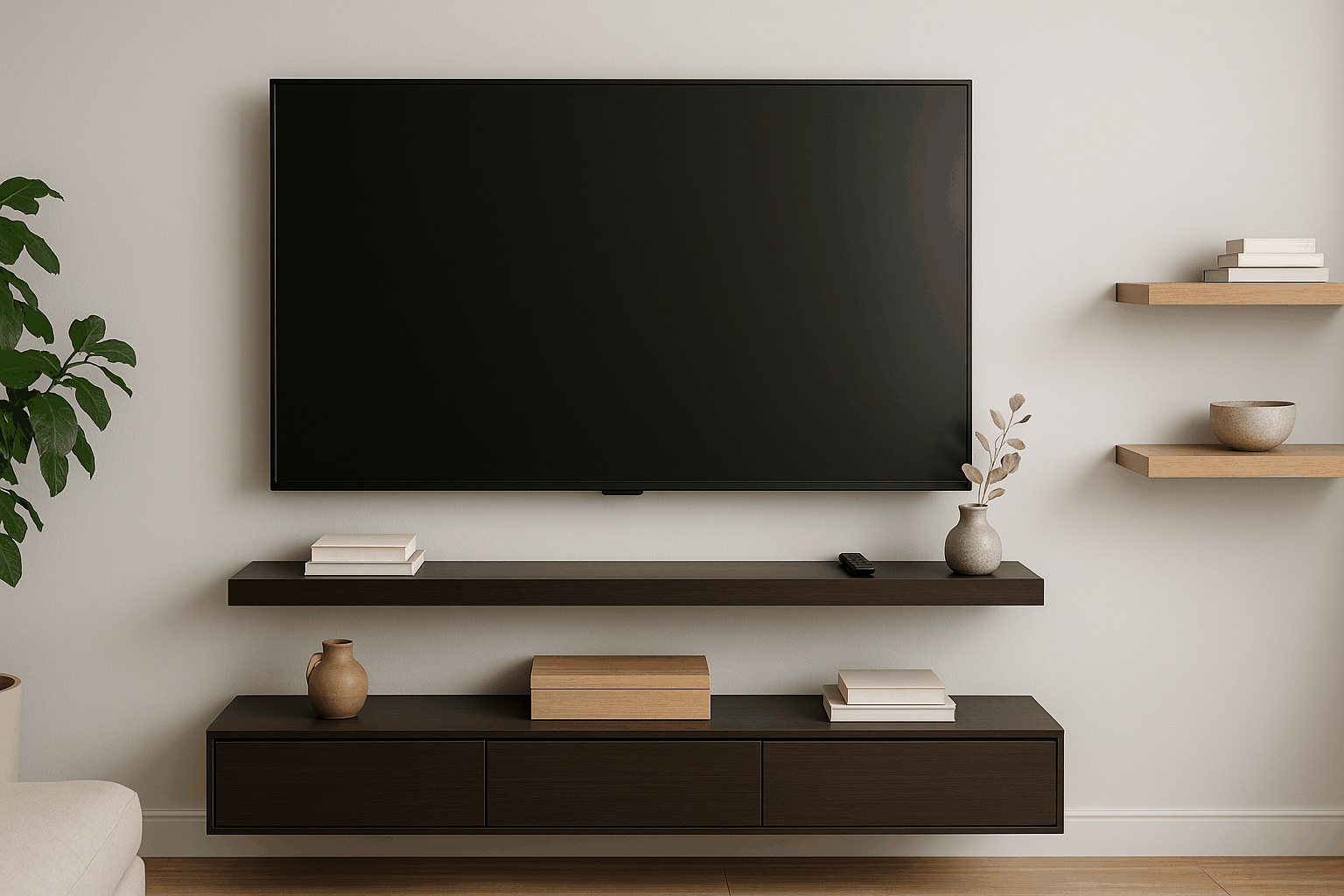 Transform Your Living Room with Stylish TV Mounts and Floating Shelves